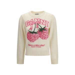 Ganni Women Crewneck Sweatshirt With Raspberries Print